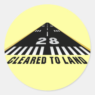 Cleared To Land Runway Classic Round Sticker