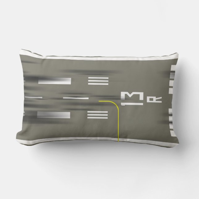 Cleared to Land Runway Pillow, JFK 13/31 Lumbar Pillow (Front)