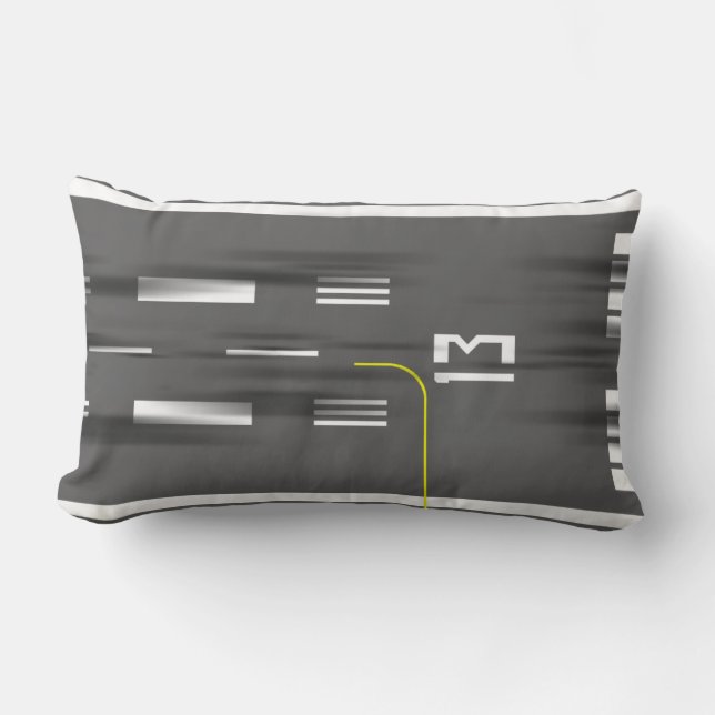 Cleared to Land Runway Pillow, Kai Tak 13/31 Lumbar Pillow (Front)