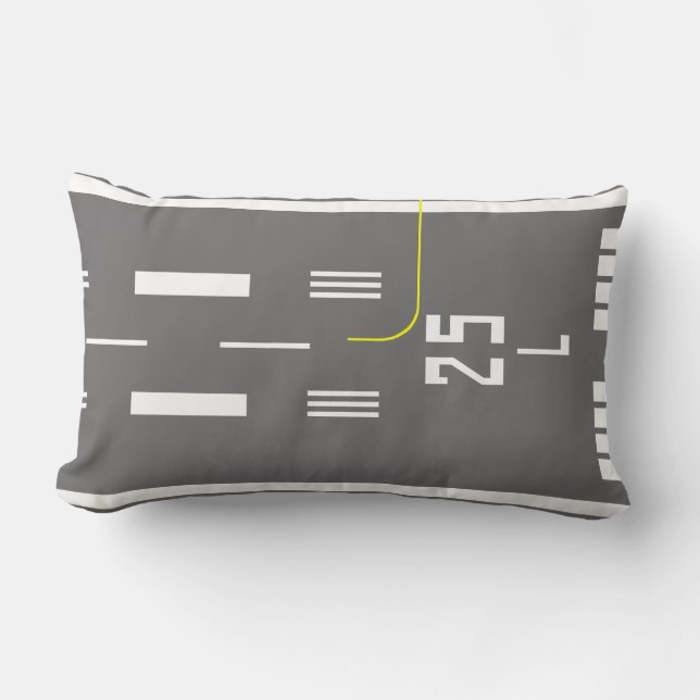 Cleared to Land Runway Pillow, LAX 25L/24R Lumbar Pillow (Front)