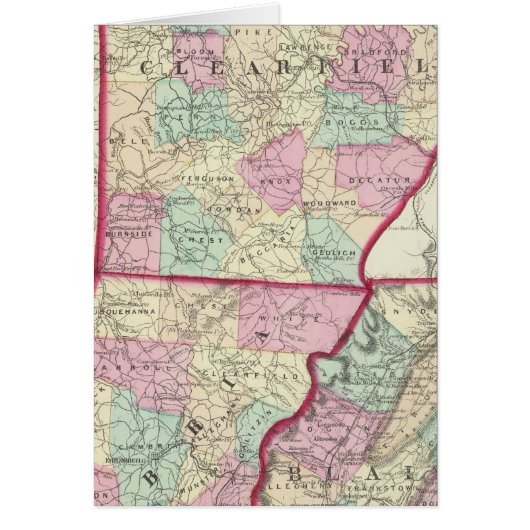 Clearfield, Cambria, Blair counties Cards (Front)