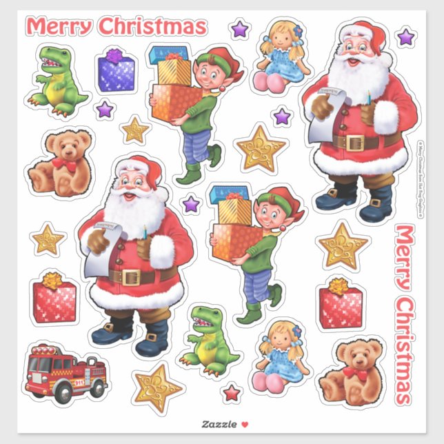 Cleari vinyl stickers set Christmas characters (Sheet)