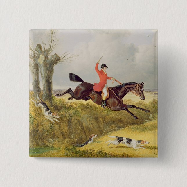 Clearing a Ditch, 1839 (oil on panel) Pinback Button (Front)