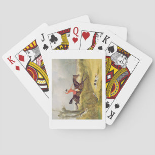 Clearing a Ditch, 1839 (oil on panel) Poker Cards
