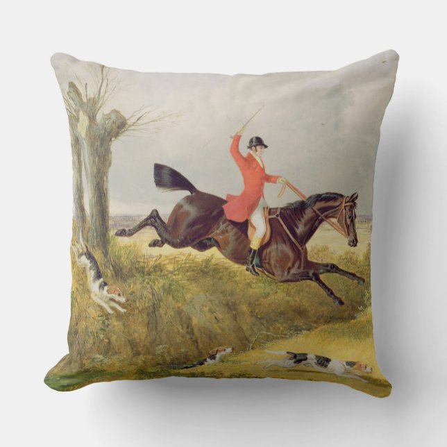 Clearing a Ditch, 1839 (oil on panel) Throw Pillow (Front)
