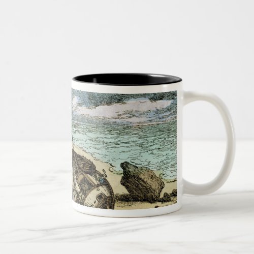 Clearing a Wreck on the North Coast of Cornwall f Two_Tone Coffee Mug