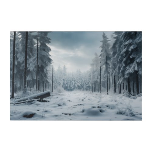 Clearing in the Snowy Forest Acrylic Wall Art