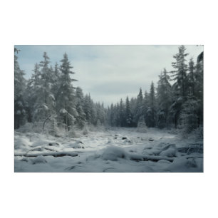 Clearing in the Snowy Forest Acrylic Wall Art