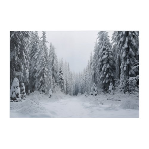 Clearing in the Snowy Forest Acrylic Wall Art