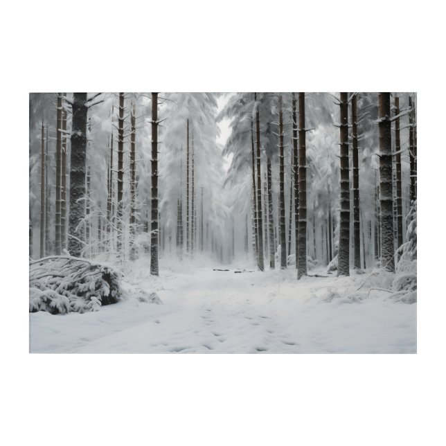 Clearing in the Snowy Forest Acrylic Wall Art (Front)