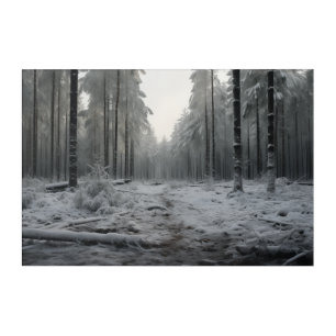 Clearing in the Snowy Forest Acrylic Wall Art