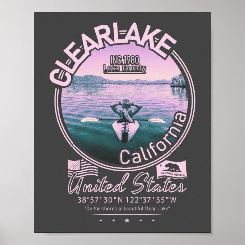 CLEARLAKE CALIFORNIA _ MOUNT KONOCTI POSTER