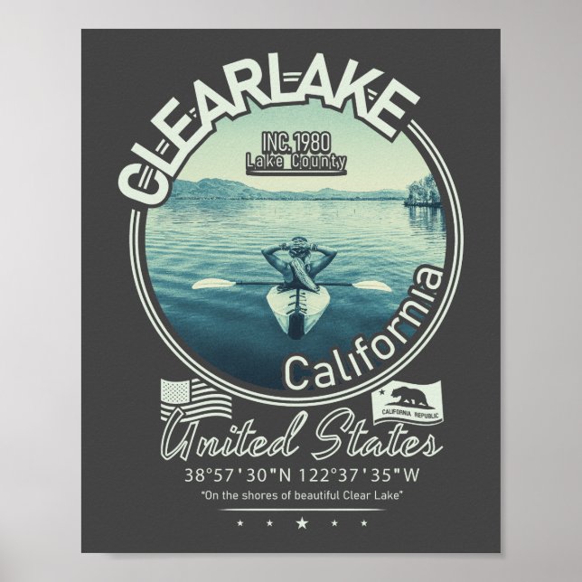 CLEARLAKE CALIFORNIA - MOUNT KONOCTI POSTER (Front)
