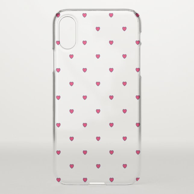 Clearly In Love Pink Hearts Cellphone Case (Back)