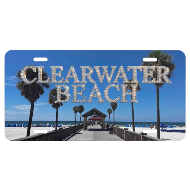 Clearwater Beach Aluminum License Plate (Front)
