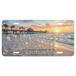 Clearwater Beach Aluminum License Plate