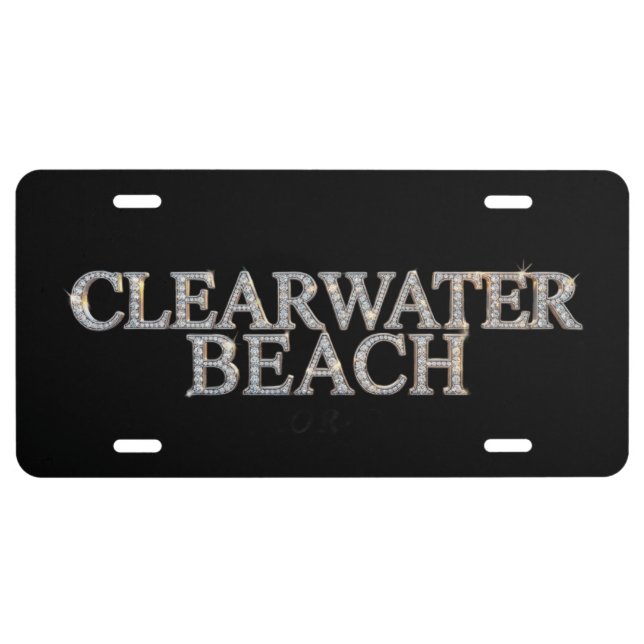 Clearwater Beach Aluminum License Plate (Front)