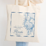 Clearwater Beach FL Blue Wedding Welcome Tote Bag<br><div class="desc">Delight your guests with these elegant wedding favor welcome tote bags, featuring a stylish navy blue Tampa Bay map design. Perfect for your Clearwater Beach wedding at venues like Sandpearl Resort, Opal Sands Resort, Marriott Clearwater Beach, Hyatt Regency Clearwater Beach, Sheraton Sand Key Resort, Wyndham Grand Clearwater Beach, and Shephard's...</div>