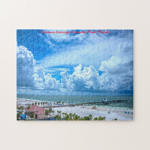 Clearwater Beach Florida Christmas Greetings Jigsaw Puzzle