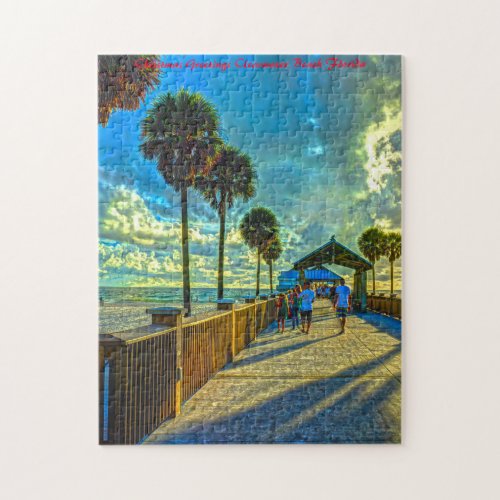 Clearwater Beach Florida Christmas Greetings Jigsaw Puzzle