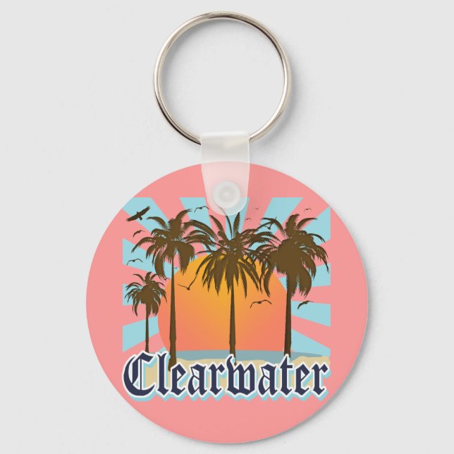 Clearwater Beach Florida FLA Keychain (Front)