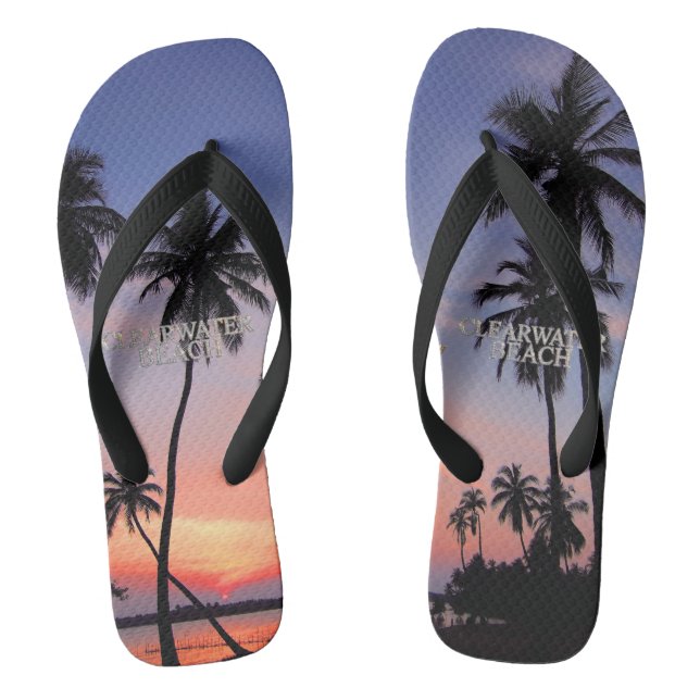 Clearwater Beach Florida Pair of Flip Flops (Footbed)