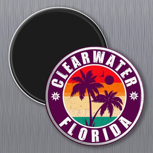 Clearwater Beach Florida Palm Tree Souvenirs 60s Magnet
