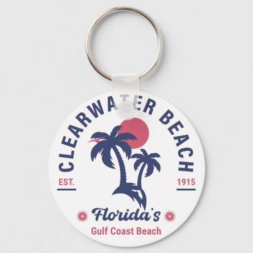 Clearwater Beach Florida Palm Tree Souvenirs Keychain