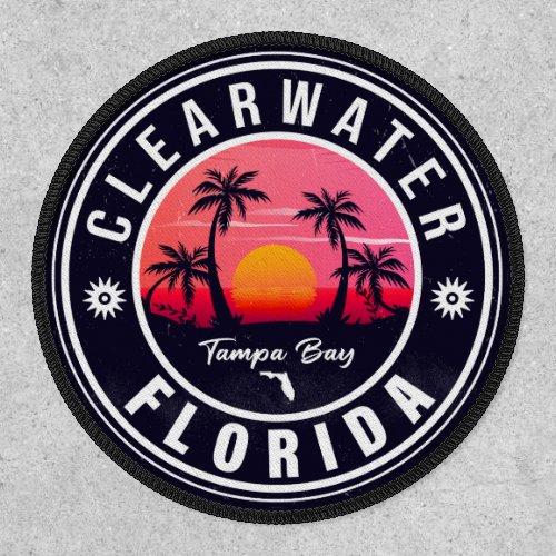 Clearwater Beach Florida Retro Sunset Souvenirs Patch