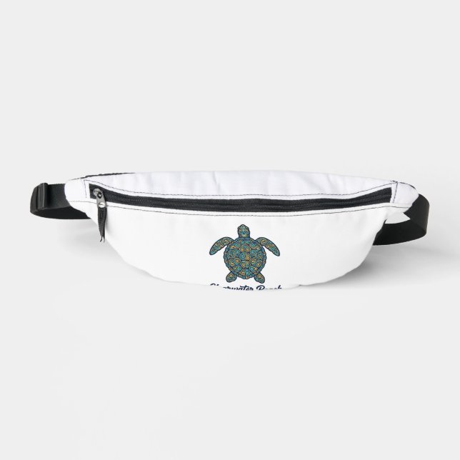 Clearwater Beach Florida Sea Turtle Vector Design_ Fanny Pack (Front)