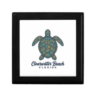 Clearwater Beach Florida Sea Turtle Vector Design_ Gift Box