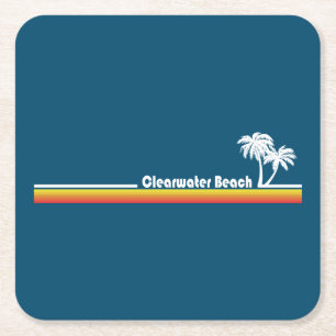 Clearwater Beach Florida Square Paper Coaster