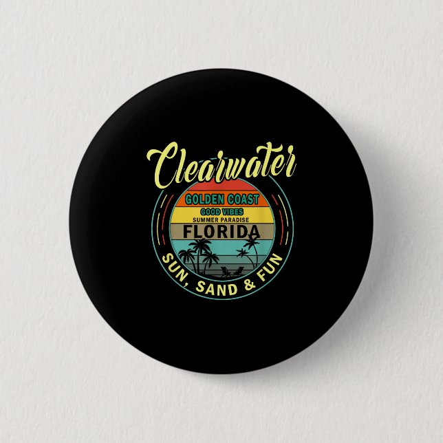 Clearwater Beach Florida - Summer Clearwater Beach Button (Front)