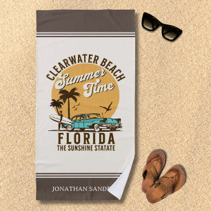 ClearWater Beach Florida Summer Time Beach Towel