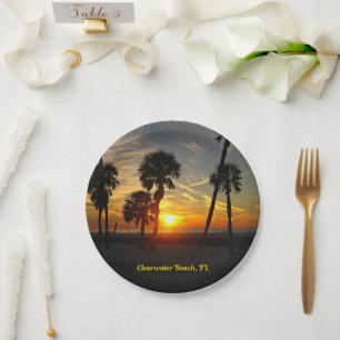 Clearwater Beach, Florida Sunset Paper Plates