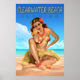Clearwater Beach Florida Travel Poster Sea Eagle