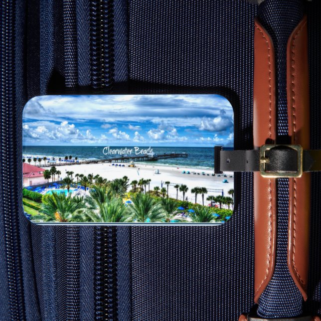 Clearwater Beach, Florida, vacation destination Luggage Tag (Front Insitu 4)