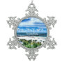 Clearwater Beach, Florida, vacation destination, Snowflake Pewter Christmas Ornament