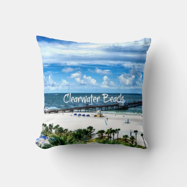 Clearwater Beach, Florida, vacation destination Throw Pillow (Front)