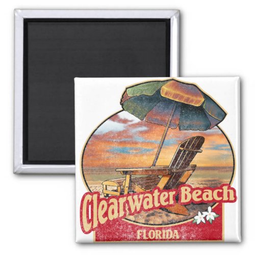 Clearwater Beach Florida Vintage Beach Magnet