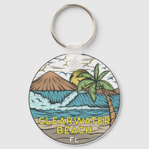 Clearwater Beach Florida Vintage Keychain
