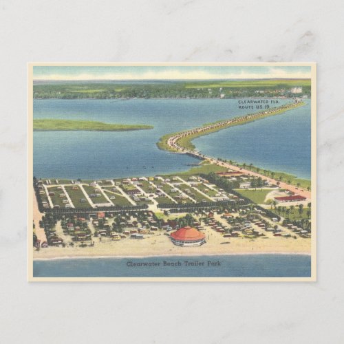Clearwater Beach Florida vintage trailer park Postcard