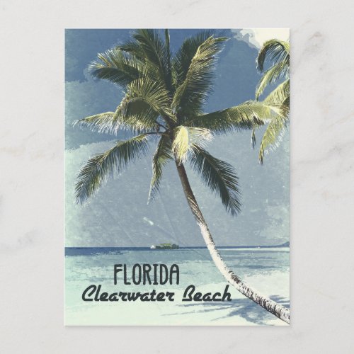 Clearwater Beach Florida Vintage Travel Poster Art Postcard