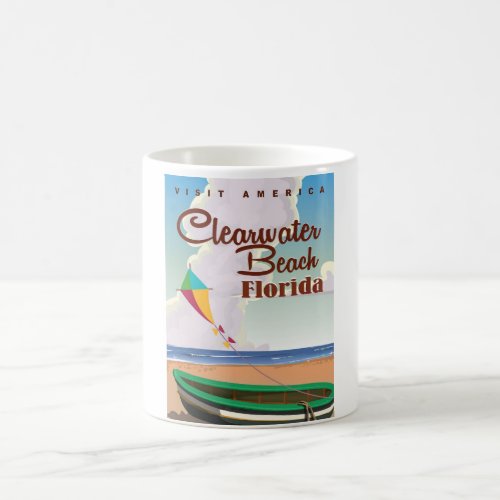 Clearwater Beach Florida vintage travel poster Coffee Mug