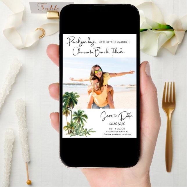 Clearwater Beach Florida Wedding Save The Date (Front Digital)