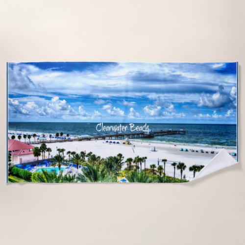 Clearwater Beach labeled Beach Towel