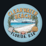 Clearwater Beach Retro Vignette Magnet<br><div class="desc">Refrigerator magnet featuring a retro style vignette of the Clearwater Beach,  FL waterfront.  

Available on a variety of clothing and accessories.</div>