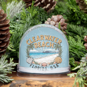 Clearwater Beach Retro Vignette Snow Globe