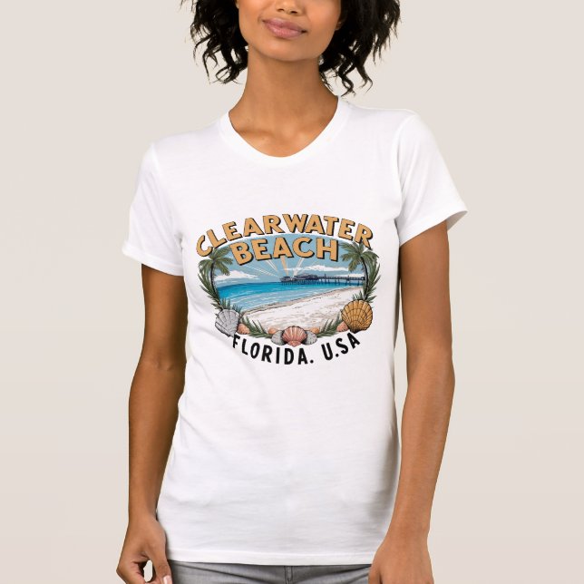 Clearwater Beach Retro Vignette T-Shirt (Front)