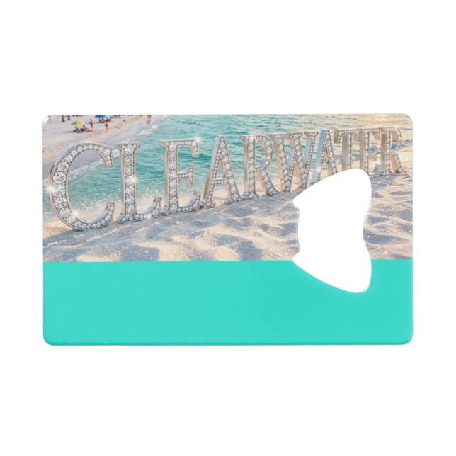 Clearwater Beach Stainless Steel Bottle Opener (Front (Horizontal))
